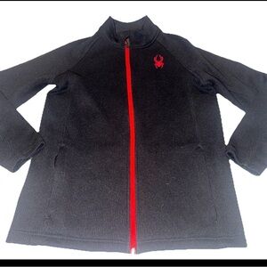 Spyder Jacket Large 14/16  Black Full Zip Lightweight Athletic Warm Up